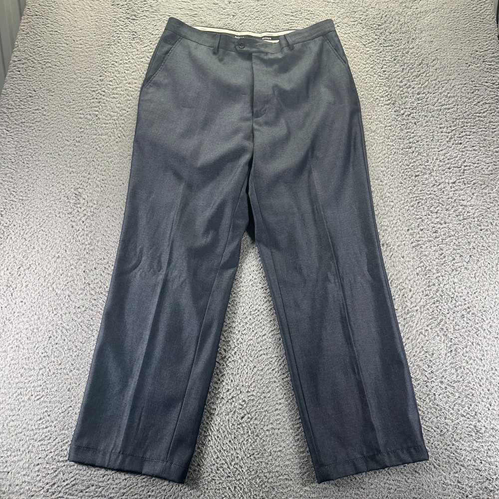 Hugo Boss Pant Mens 36x29 Gray Dress Pant Straight Preppy Office Career Business